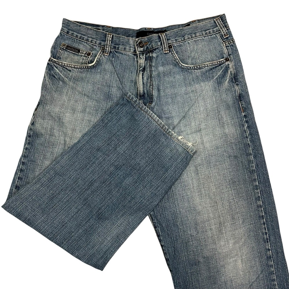 Calvin Klein Relaxed Straight Jeans Mens 36X26 Blue Denim Easy Fit